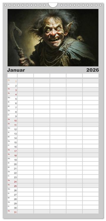 Produktbild: Familienplaner 2026 - Im Land der Hexen und Hexer mit 5 Spalten (Wandkalender, 21 x 45 cm) CALVENDO