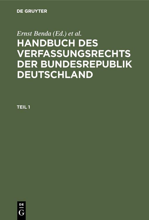 Produktbild: Handbuch des Verfassungsrechts der Bundesrepublik Deutschland