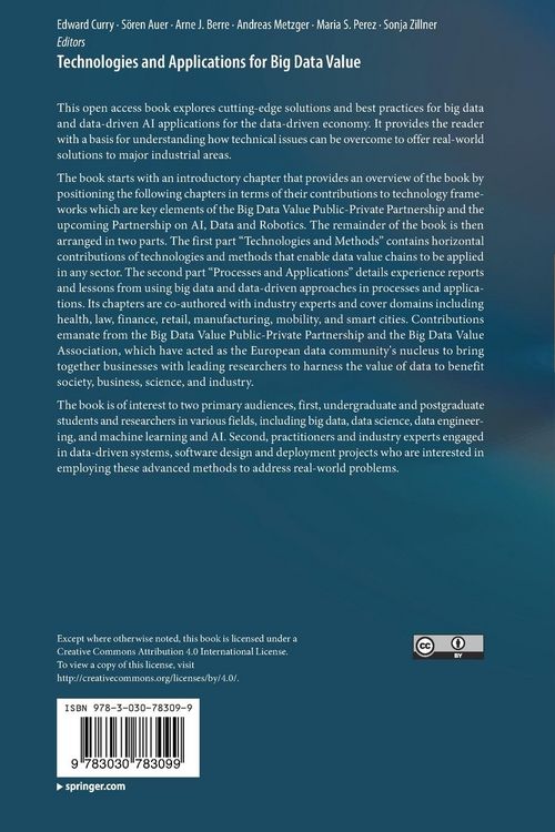 Produktbild: Technologies and Applications for Big Data Value