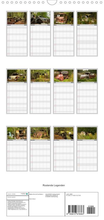 Produktbild: Familienplaner Rostende Legenden (Wandkalender 2022 , 21 cm x 45 cm, hoch)