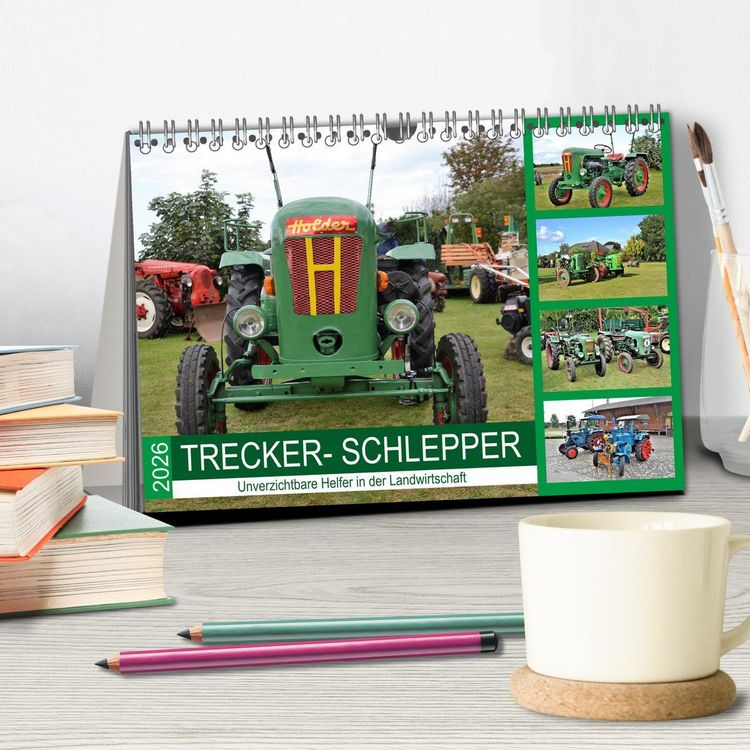 Produktbild: TRECKER-SCHLEPPER. Unverzichtbare Helfer in der Landwirtschaft (Tischkalender 2026 DIN A5 quer), CALVENDO Monatskalender