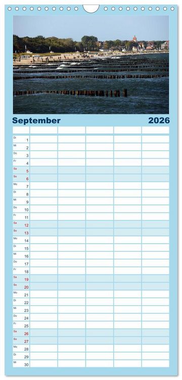 Produktbild: Familienplaner 2026 - K&uuml;hlungsborn mit 5 Spalten (Wandkalender, 21 x 45 cm) CALVENDO