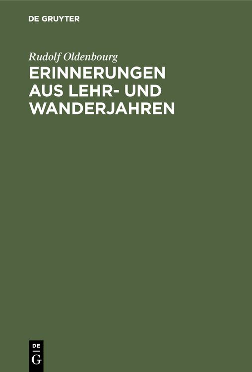 Produktbild: Erinnerungen aus Lehr- und Wanderjahren