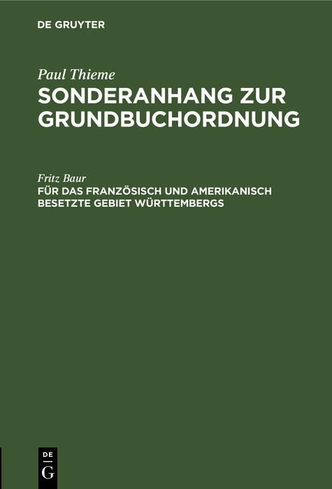Produktbild: F&uuml;r das franz&ouml;sisch und amerikanisch besetzte Gebiet W&uuml;rttembergs