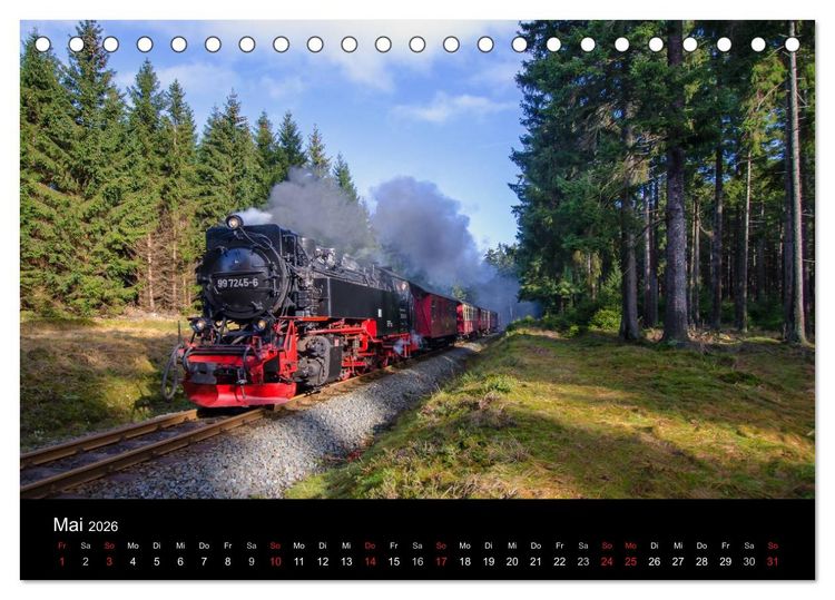 Produktbild: Unter Dampf in Sachsen Anhalt 2.0 (Tischkalender 2026 DIN A5 quer), CALVENDO Monatskalender