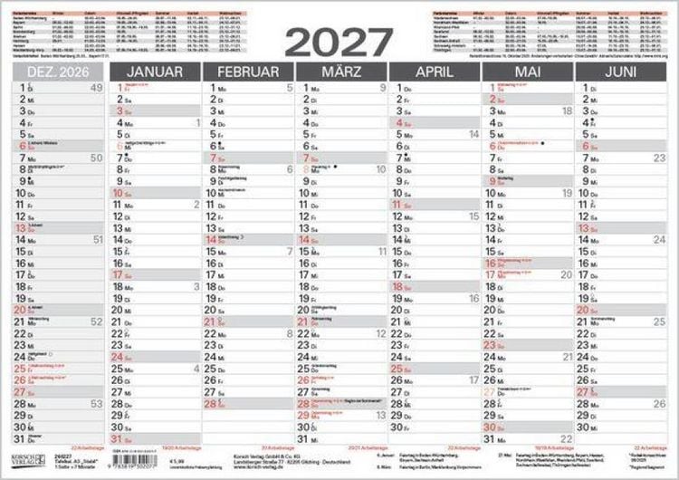 Produktbild: Tafelkalender A3 "Stabil" 2027