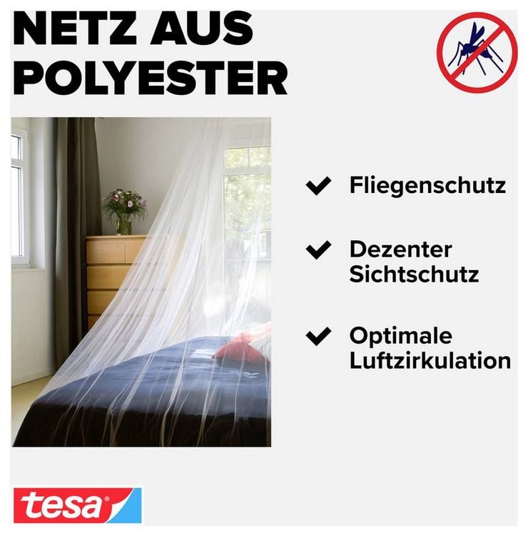 Produktbild: tesa COMFORT 55836-00020-00 Moskitonetz (B x H) 2500 mm x 12500 mm Wei&szlig; 1 St.
