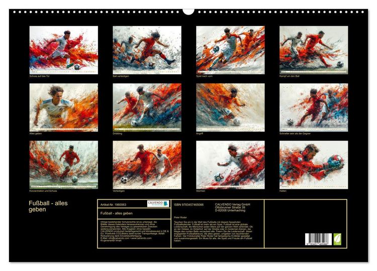 Produktbild: Fu&szlig;ball - alles geben (Wandkalender 2026 DIN A2 quer), CALVENDO Monatskalender