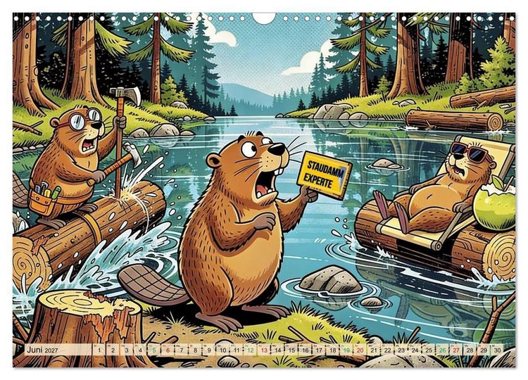 Produktbild: Lustige Biber - Comic (Wandkalender 2027 DIN A3 quer), CALVENDO Monatskalender