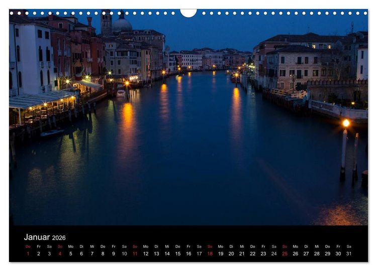 Produktbild: Venedig bei Nacht (Wandkalender 2026 DIN A3 quer), CALVENDO Monatskalender