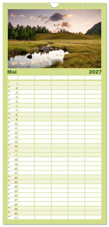 Produktbild: Familienplaner 2027 - Ultental - Ein Jahr in Bildern mit 5 Spalten (Wandkalender, 21 x 45 cm) CALVENDO