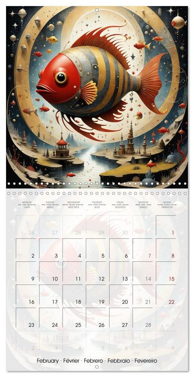 Produktbild: Les aventures des poissons d'acier (Calendrier mural carr&eacute; 2026 30x30 cm) Calendrier double avec une page pour vos prises de notes