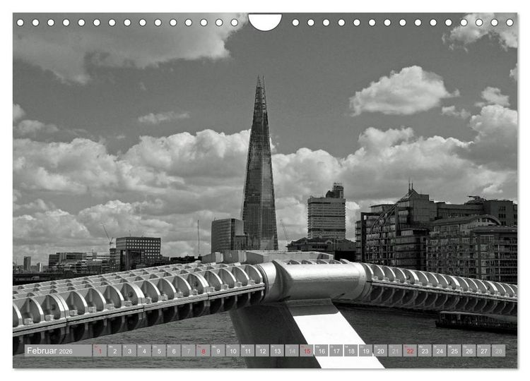 Produktbild: London in Schwarz-Wei&szlig; (Wandkalender 2026 DIN A4 quer), CALVENDO Monatskalender