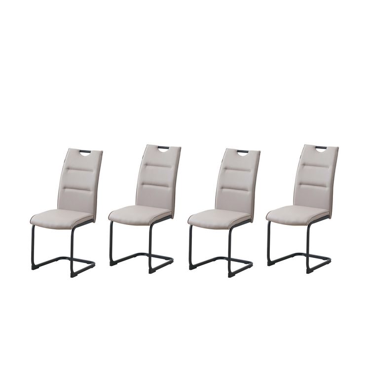Produktbild: HTI-Living Schwingstuhl 4er Set PU cappuccino DannyP Freischwinger Esszimmerstuhl Kunstleder