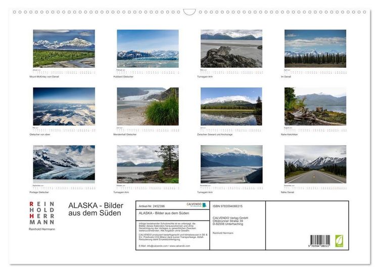 Produktbild: ALASKA - Bilder aus dem S&uuml;den (Wandkalender 2027 DIN A2 quer), CALVENDO Monatskalender