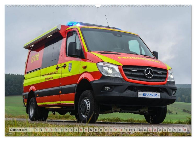 Produktbild: Feuerwehrfahrzeuge (Wandkalender 2026 DIN A2 quer), CALVENDO Monatskalender