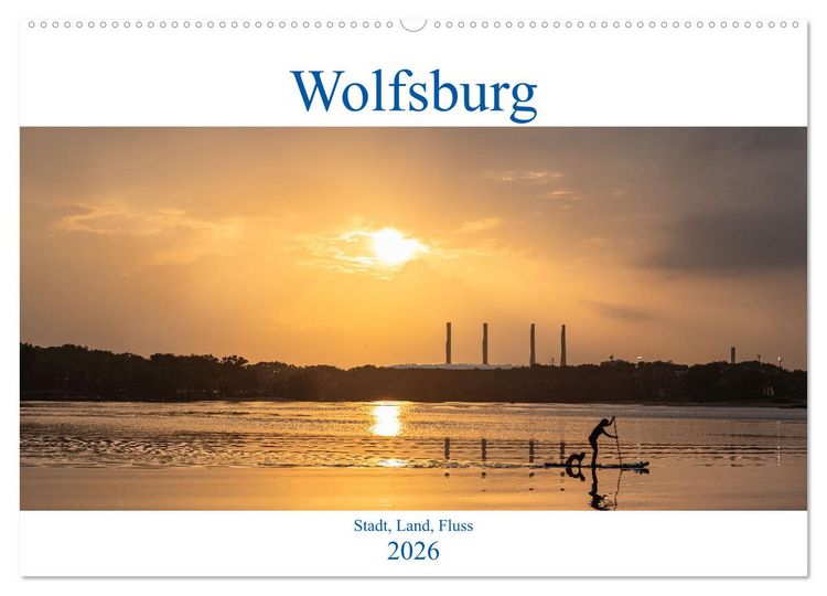 Produktbild: Wolfsburg - Stadt, Land, Fluss (Wandkalender 2026 DIN A2 quer), CALVENDO Monatskalender