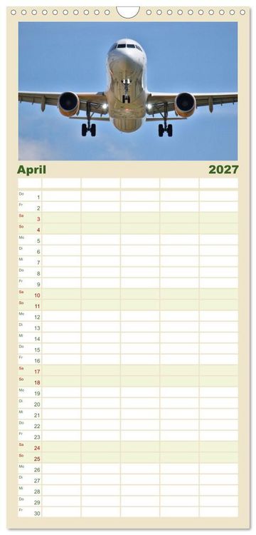 Produktbild: Familienplaner 2027 - Flugzeuge aller Art mit 5 Spalten (Wandkalender, 21 x 45 cm) CALVENDO