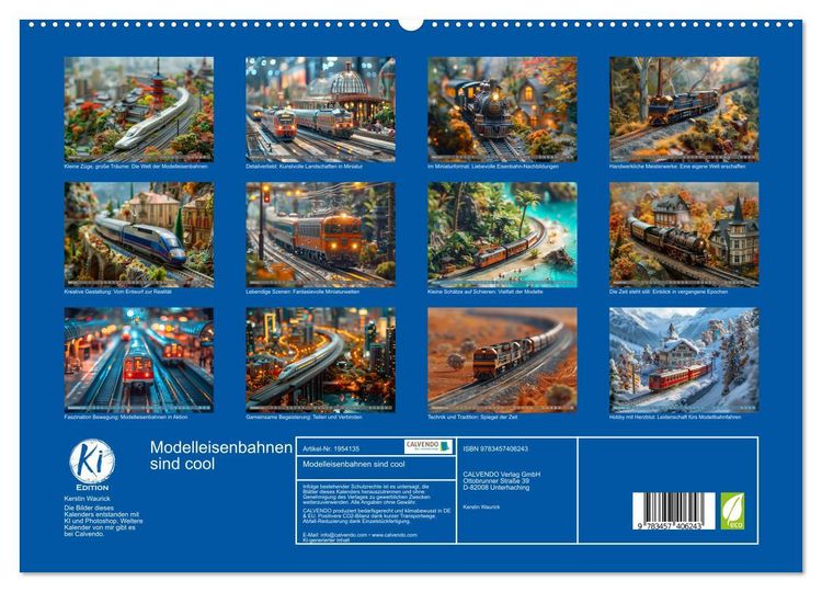 Produktbild: Modelleisenbahnen sind cool (hochwertiger Premium Wandkalender 2026 DIN A2 quer), Kunstdruck in Hochglanz