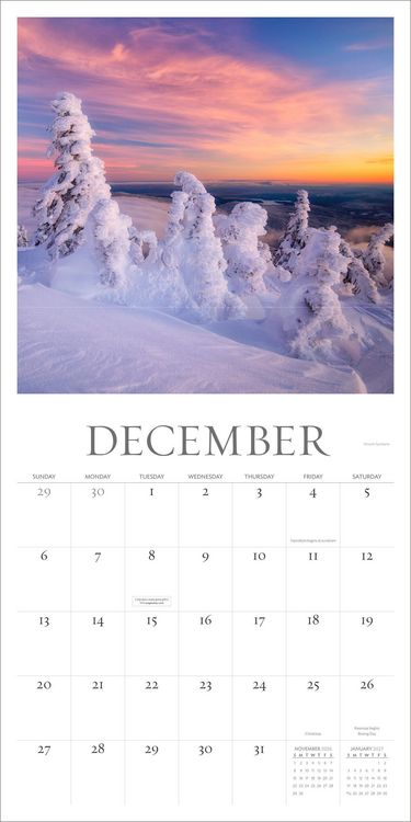 Produktbild: Washington Evergreen Wall Calendar 2026