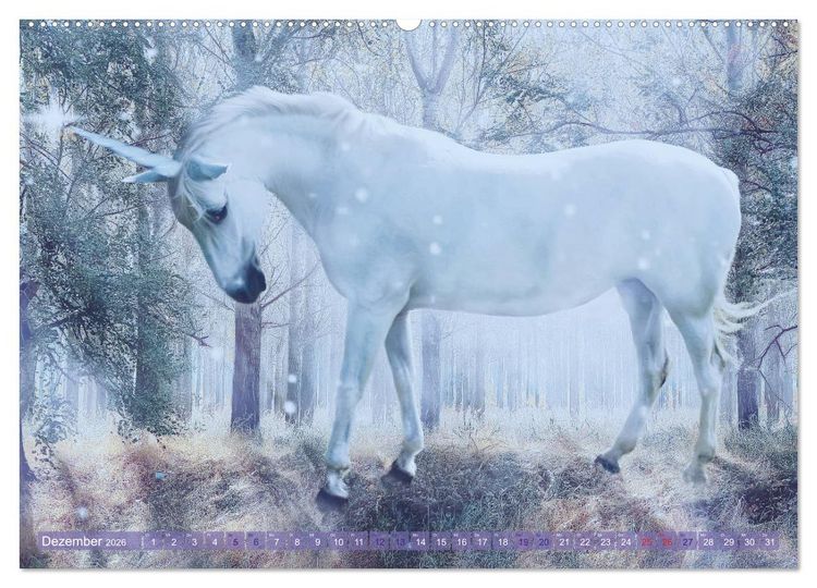 Produktbild: Einhorn Love - Fantasiewelt (hochwertiger Premium Wandkalender 2026 DIN A2 quer), Kunstdruck in Hochglanz