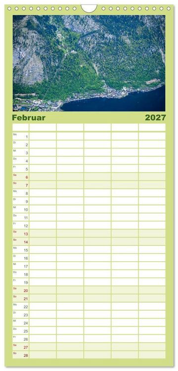 Produktbild: Familienplaner 2027 - Traumziel Hallstatt in &Ouml;sterreich mit 5 Spalten (Wandkalender, 21 x 45 cm) CALVENDO