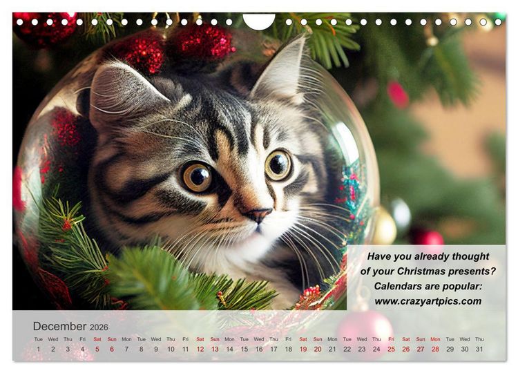 Produktbild: The humoristic cat guide (Wall Calendar 2026 DIN A4 landscape), CALVENDO 12 Month Wall Calendar