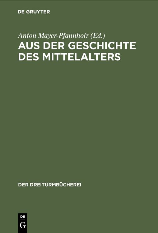 Produktbild: Aus der Geschichte des Mittelalters