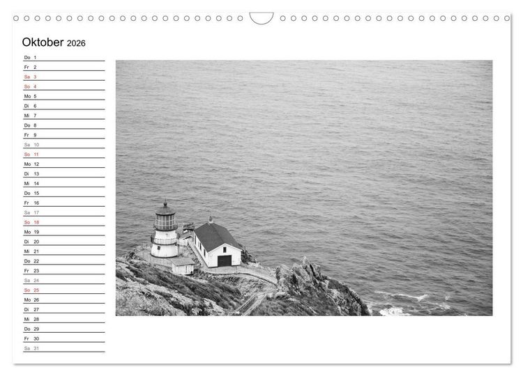 Produktbild: Leuchtt&uuml;rme der Westk&uuml;ste der USA (Wandkalender 2026 DIN A3 quer), CALVENDO Monatskalender