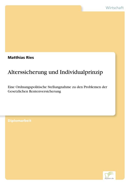 Produktbild: Alterssicherung und Individualprinzip