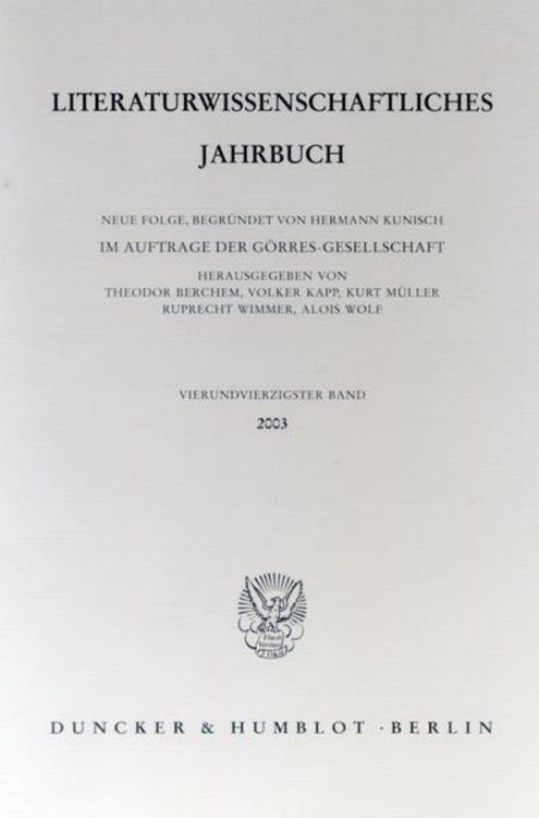 Produktbild: Literaturwissenschaftliches Jahrbuch.