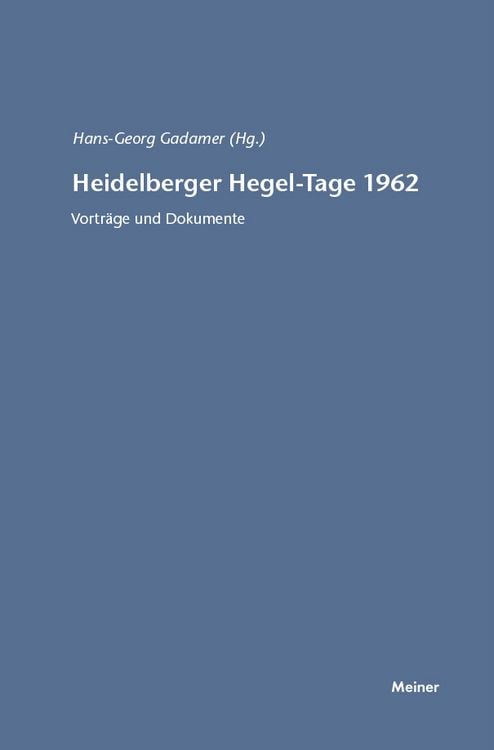 Produktbild: Heidelberger Hegel-Tage 1962
