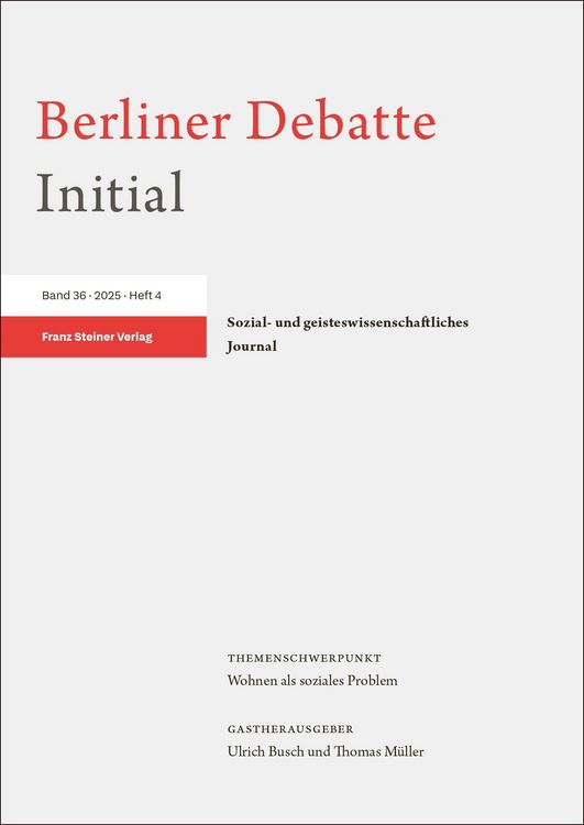 Produktbild: Berliner Debatte Initial 36 (2025) 4
