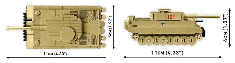 Produktbild: COBI Historical Collection 3095 - Tiger I 131 Panzer, WWII, Ma&szlig;stab 1:72, Bausatz, 144 Klemmbausteine