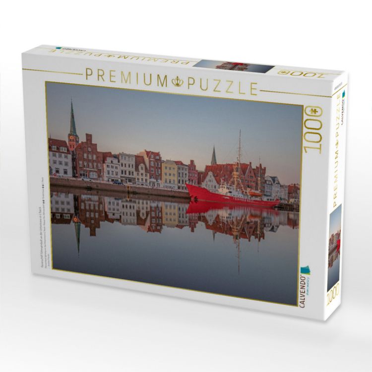 Produktbild: CALVENDO Puzzle Feuerschiff Fehmarnbelt an der Untertrave in L&uuml;beck | 1000 Teile Lege-Gr&ouml;&szlig;e 64x48cm Foto-Puzzle f&uuml;r gl&uuml;ckliche Stunden