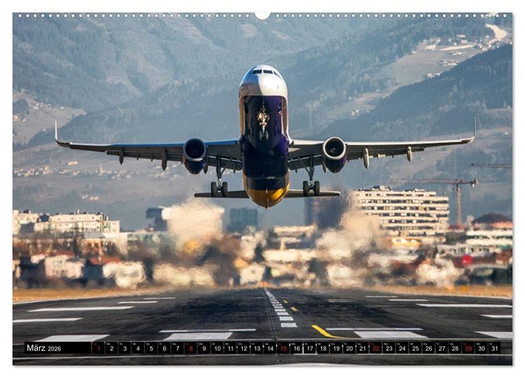 Produktbild: Flugzeugkalender 2026 (hochwertiger Premium Wandkalender 2026 DIN A2 quer), Kunstdruck in Hochglanz