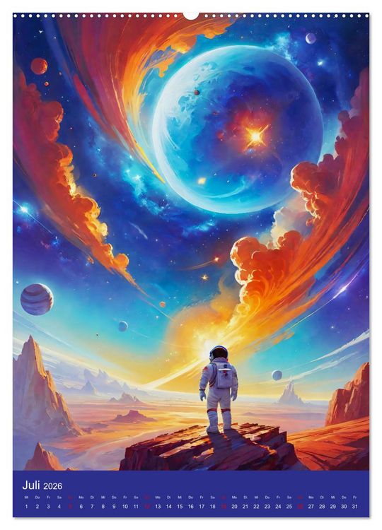 Produktbild: Astronauten. Auf Entdeckungsreise in fremde Galaxien (Wandkalender 2026 DIN A2 hoch), CALVENDO Monatskalender
