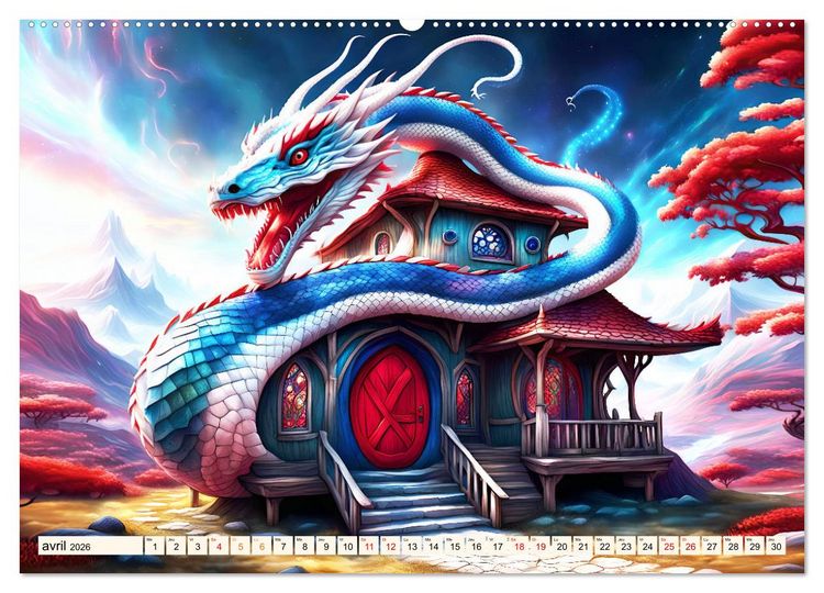 Produktbild: Gardiens mystiques (Calendrier mural 2026 DIN A2 vertical) calendrier de bureau
