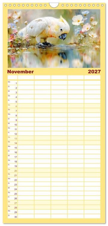 Produktbild: Familienplaner 2027 - Kakadus. Papageien an Australiens K&uuml;ste mit 5 Spalten (Wandkalender, 21 x 45 cm) CALVENDO