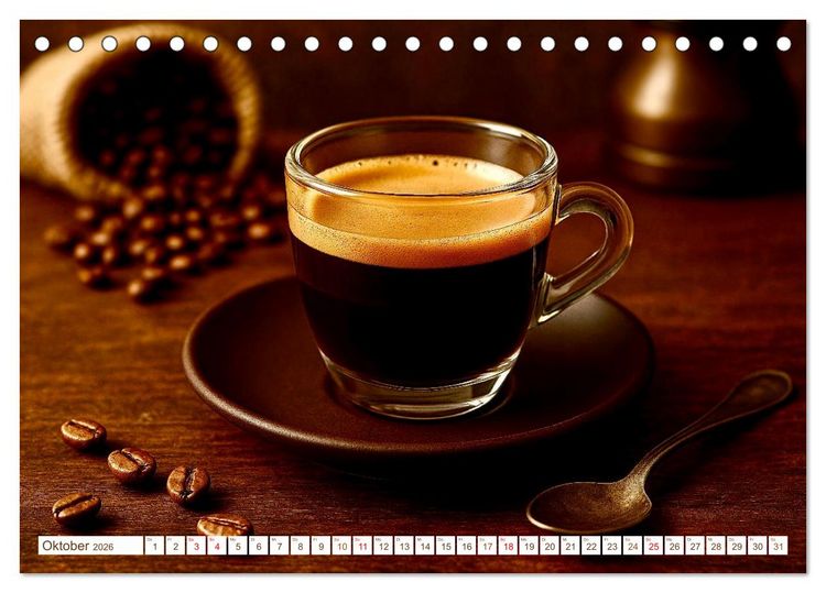 Produktbild: Hei&szlig;er Kaffee (Tischkalender 2026 DIN A5 quer), CALVENDO Monatskalender