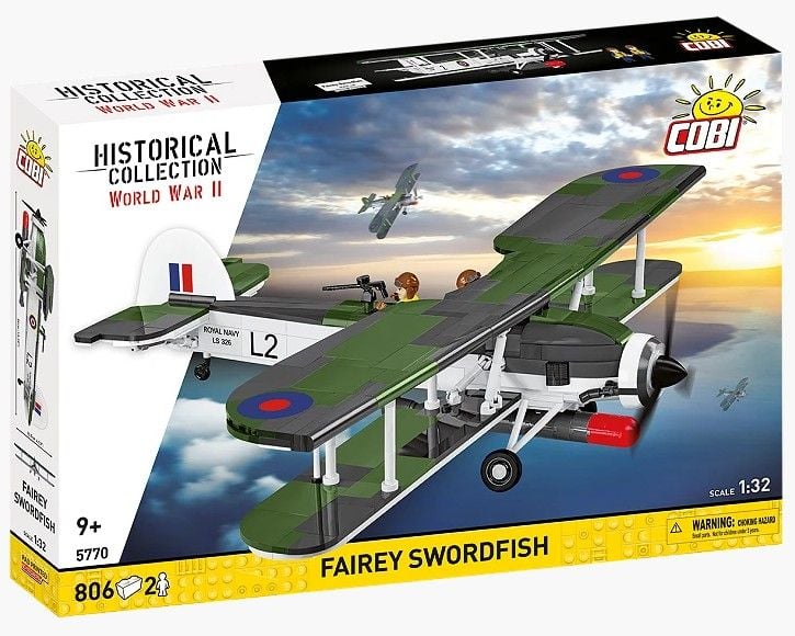Produktbild: COBI Historical Collection 5770 - Fairey Swordfish, WWII, Bausatz 1:32, 806/2 Klemmbausteine