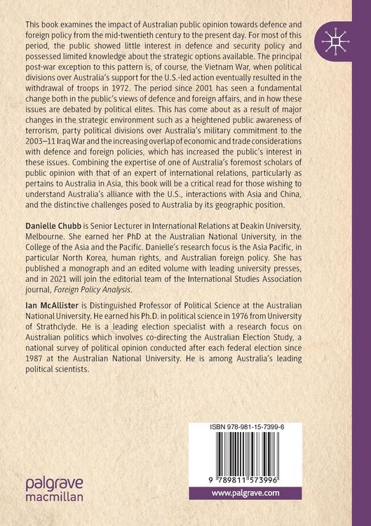 Produktbild: Australian Public Opinion, Defence and Foreign Policy