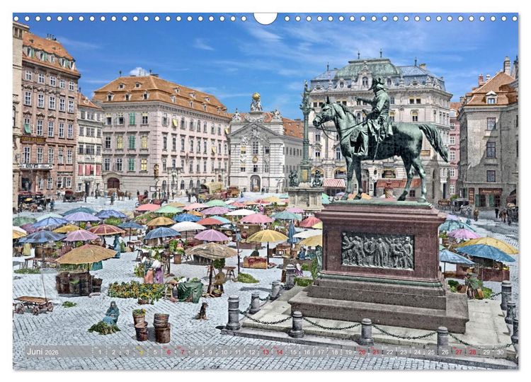 Produktbild: Wien um das Jahr 1900 - Fotos neu restauriert und koloriert (Wandkalender 2026 DIN A3 quer), CALVENDO Monatskalender