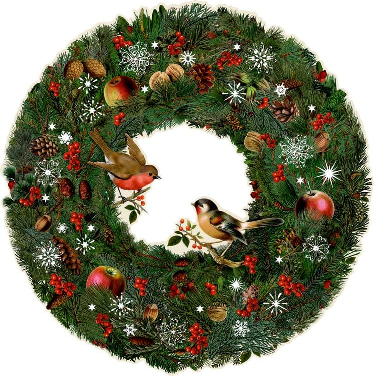 Produktbild: Wand-Adventskalender &ndash; Nostalgischer Tannenkranz