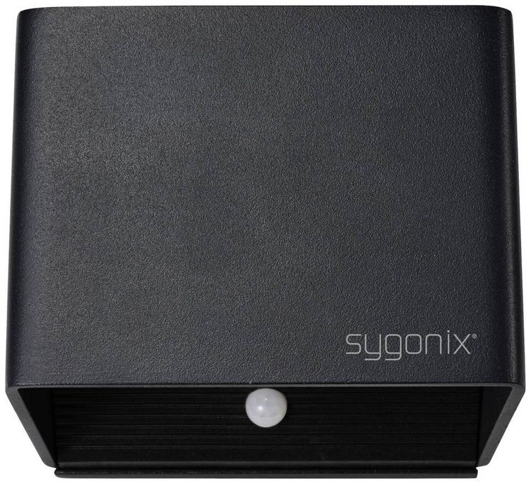 Produktbild: Sygonix SY-6053268 LED-Wandleuchte mit Bewegungsmelder LED LED fest eingebaut 2W Schwarz