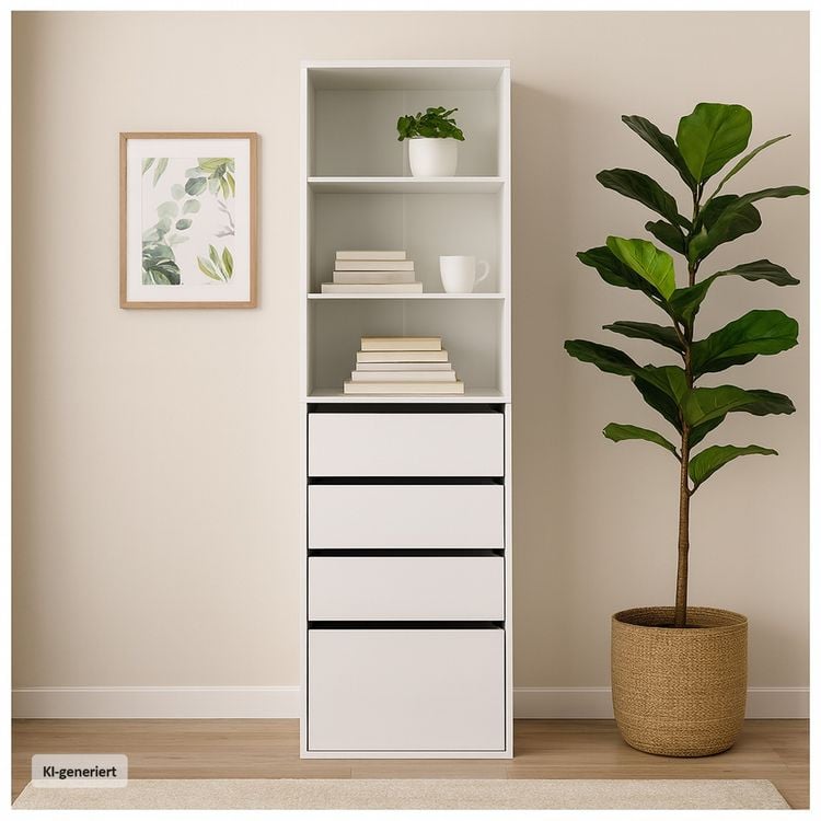 HTI-Living HTI-Living Hohe offene Kommode 3 Regalfächer 4 Schubladen kaufen