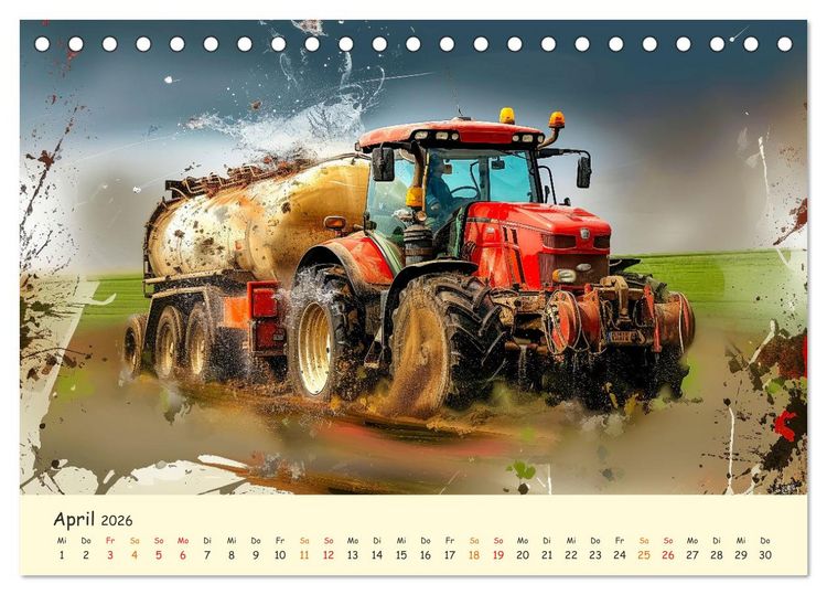 Produktbild: Traktoren - tolle Momente (Tischkalender 2026 DIN A5 quer), CALVENDO Monatskalender