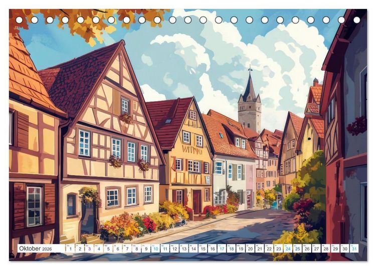 Produktbild: Europas Charme (Tischkalender 2026 DIN A5 quer), CALVENDO Monatskalender