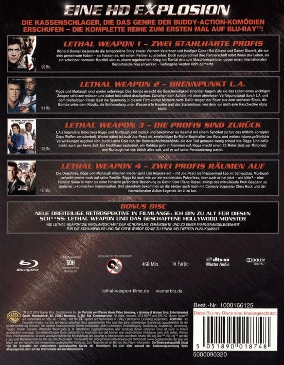 Produktbild: Lethal Weapon 1-4 - Collection [5 BRs]