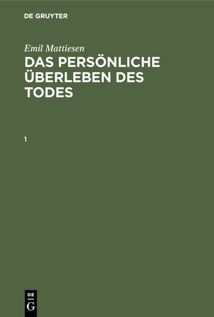 Produktbild: Das pers&ouml;nliche &Uuml;berleben des Todes. Band 1
